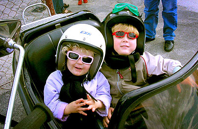 It’s the grandkids, Hannah & Z in our BMW R100CS outfit.