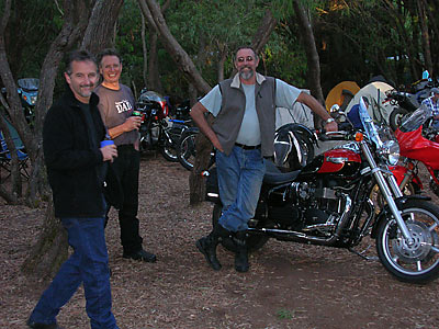 Huw, Gary and Andy with Triumph