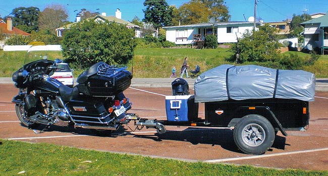 Minimalist camping with the Harley