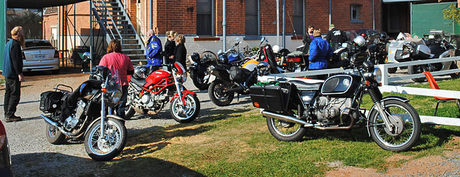 Lined up behind the pub