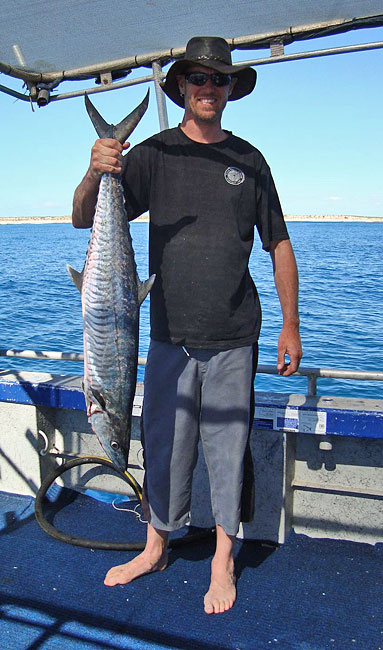 Ronnie shows off his catch