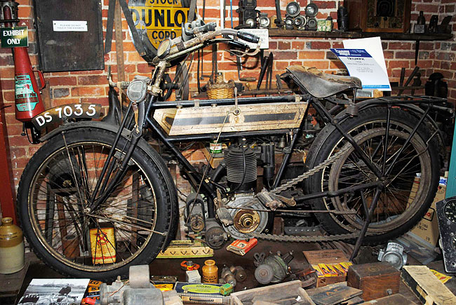 Old Triumph at
          Sammy Miller Museum.