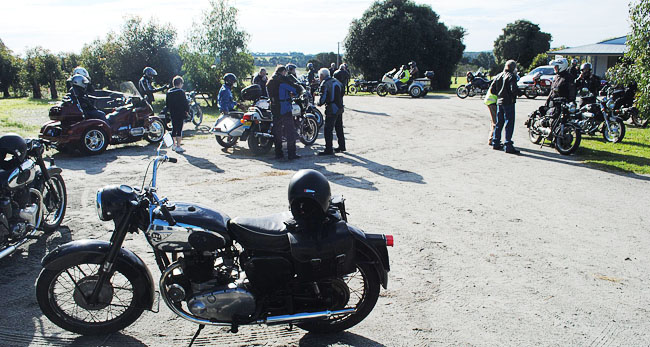 Bikes
          collecting at the cottage.