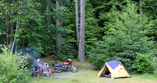 Camp on Vancouver Island.