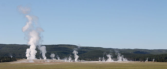 Old geysers in Yellowstone.