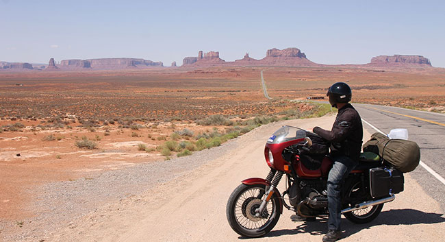 Ronnie looking back down Monument Valley.