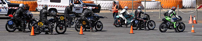 Bikes lined-up on the grid.