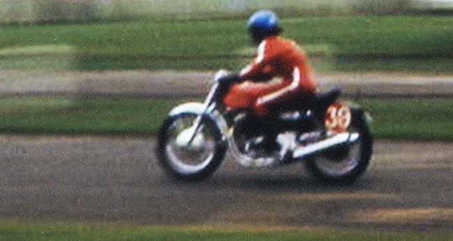 Mike racing his Norton Commando 750cc at Aucklands
          Pukekohe race track.