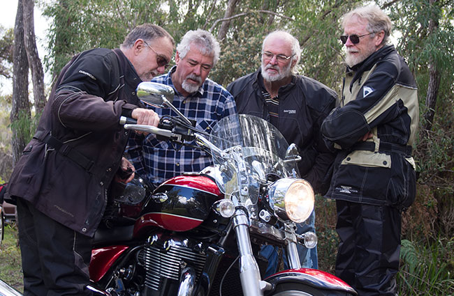 Demonstrating some thunder from the Triumph's exhausts.