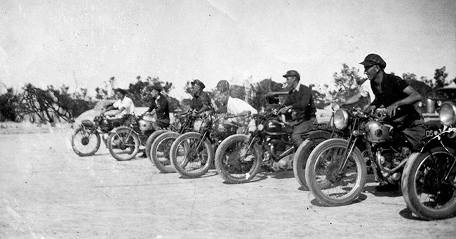 Norseman Motorcycle Club, Bob's dad is on the BSA on
          the right.