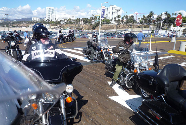 Heavy traffic on the pier.