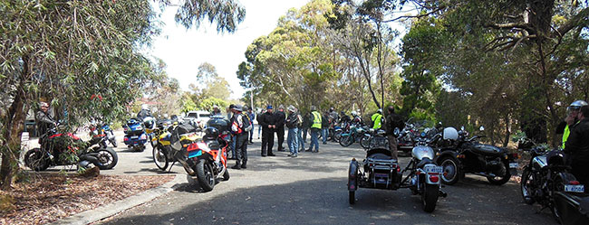 Bikes assembling at the Information Bay.