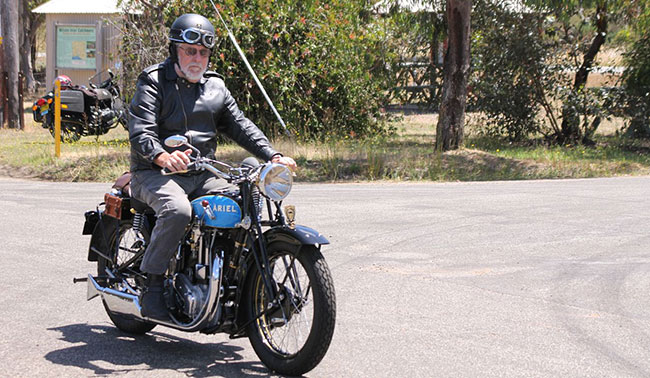 Paul and newly-restored Ariel Red Hunter.