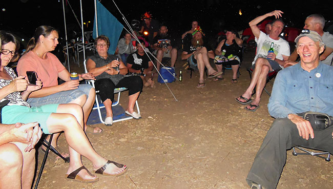 Night-time in the campground.