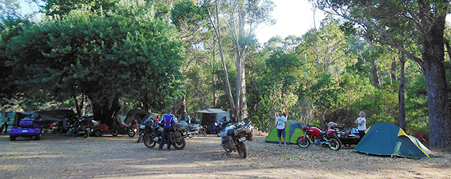 Camping in the shade in Bridgetown.