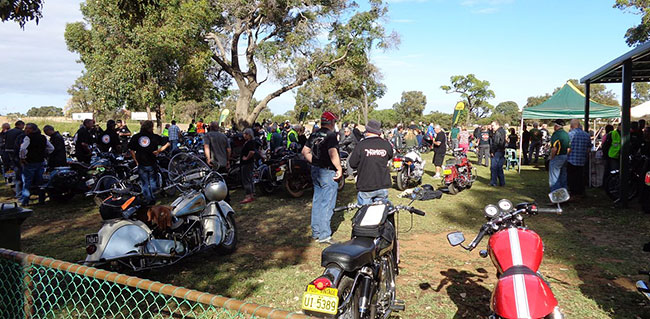 Indian Harley Rally crowd in Bunbury.