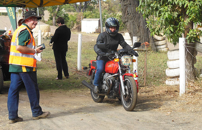 Elina on the V5 Guzzi.