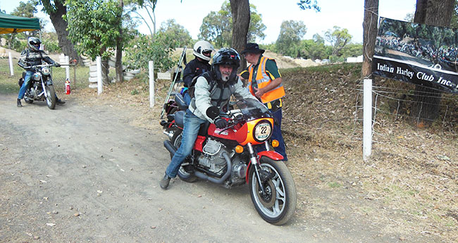 Huw on Guzzi Le Mans.