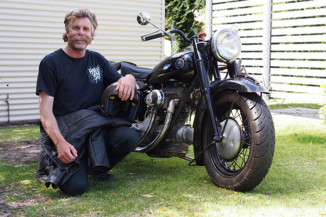 Steve Lucas with his 500cc S7 Sunbeam.