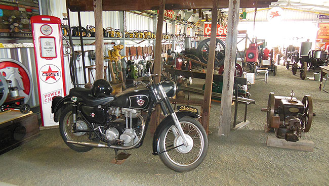 1958 350cc Matchless in foreground.