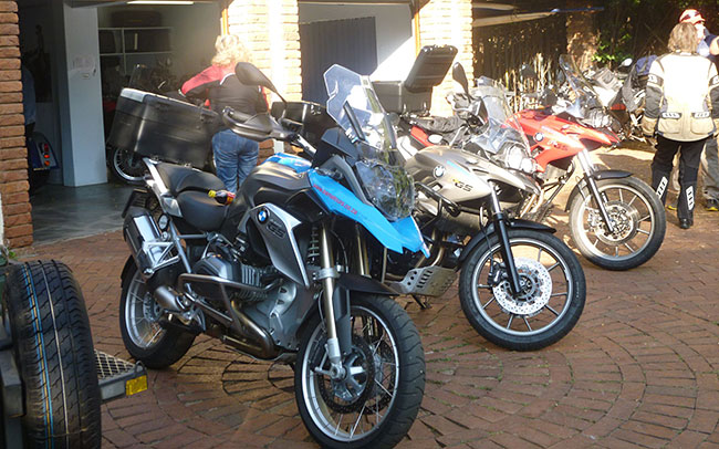 Picking up the bikes in Pretoria.