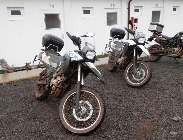 Bikes parked up for the evening.