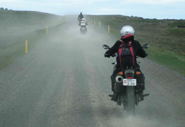 Gravel roads dusty like any other.