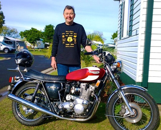 Steve and
          Triumph Trident T160.