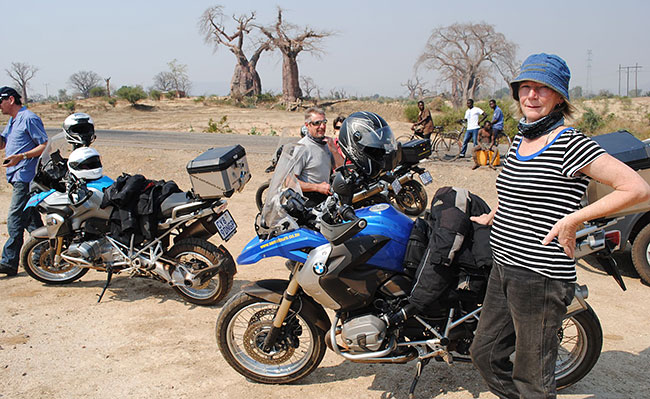 Stopping for a break near baob trees, Malawi