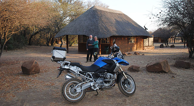 African hut accommodation.