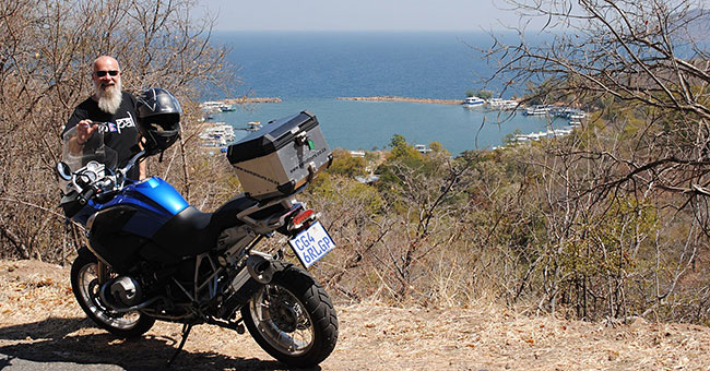 Lake Kariba, borders Zimbabwe and Zambia.