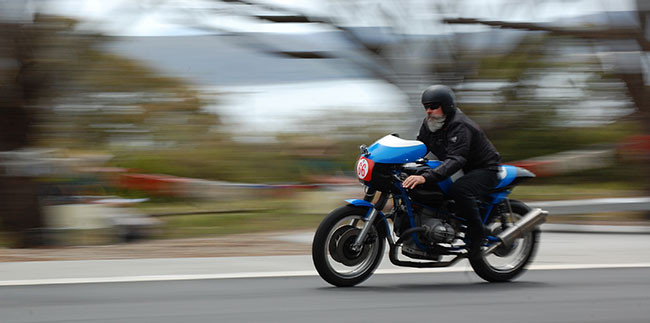 Mal on his BMW historic racer.