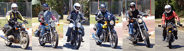 A number of the bikes and riders arriving at Youngs
          Siding.