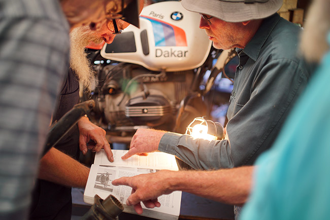 Phil, Bob, Ian and Ron checking out The Manual.