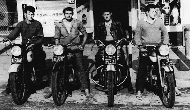 John Paunich far right with his riding buddies.