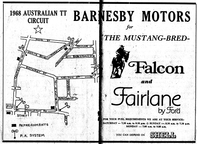 Circuit map 1968 Albany Australian TT.