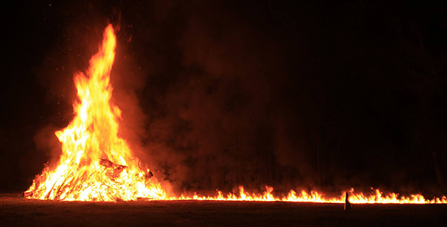 Lovely evening bonfire.