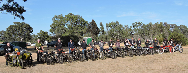 The West Australian riders with their veteran
          bikes.