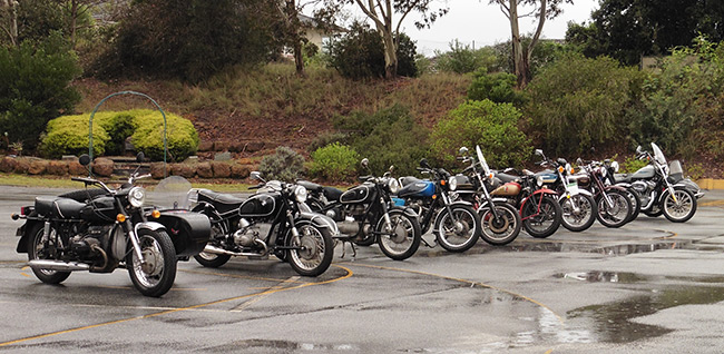 Shining bikes and shining puddles.