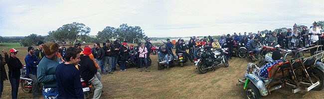 Panorama of part of the action.