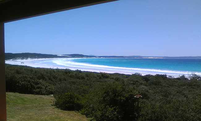 This is what theyre looking at, beautiful Cheynes Beach.