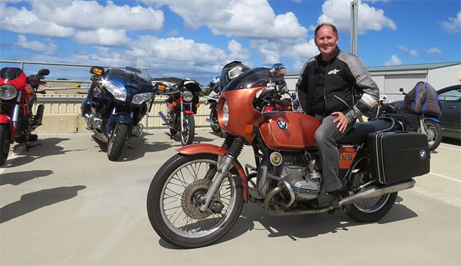 Gary on his BMW R75/7.