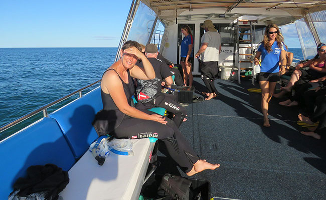 Ready to swim with the whale sharks, Exmouth.