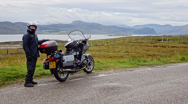 Riding along the very top of mainland Scotland, it was cool, but no rain.