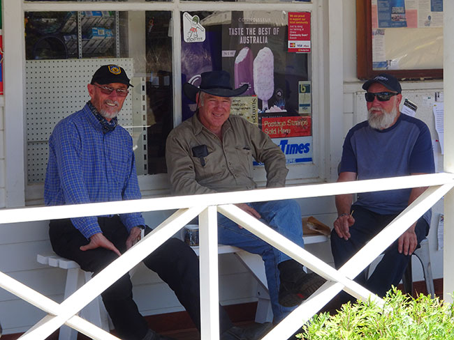 Bob, Chester and Ray enjoying a bit of shade.