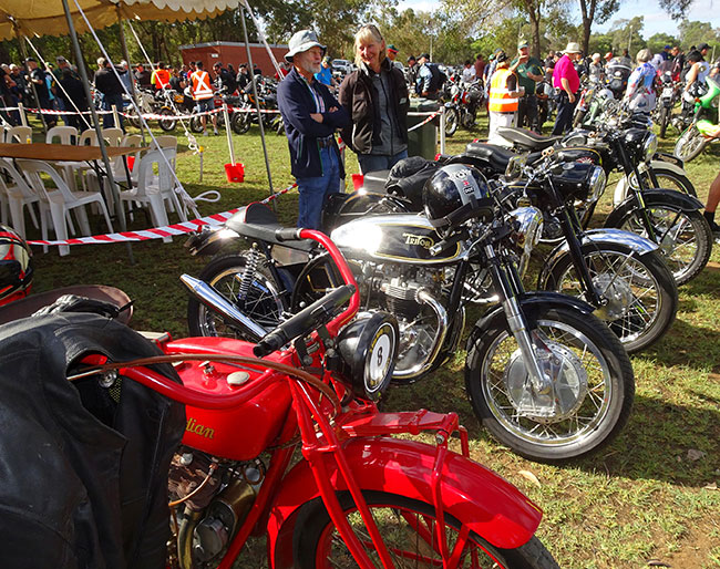 Phillip and Chris chatting amongst some very collectable bikes.