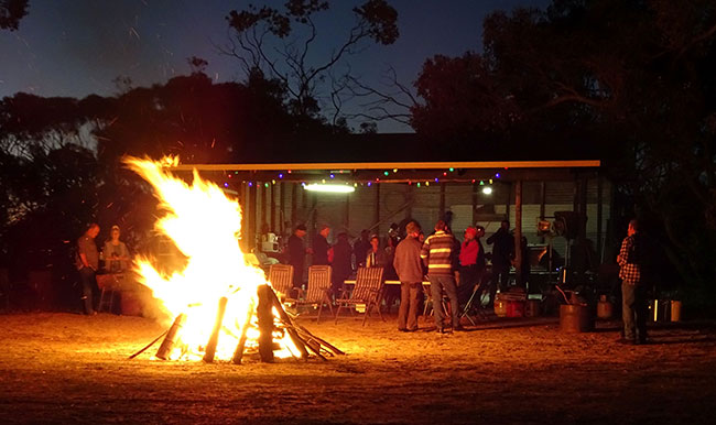 Fire was roaring on a starry autumn night.