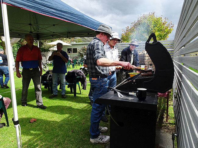 Garry did a great job cooking the sausage and onions.