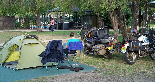 Taking it easy at the camp.