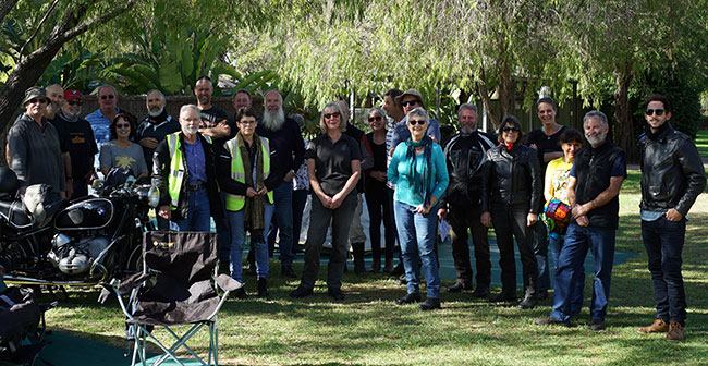 The group getting ready to leave the Busselton Caravan Park.